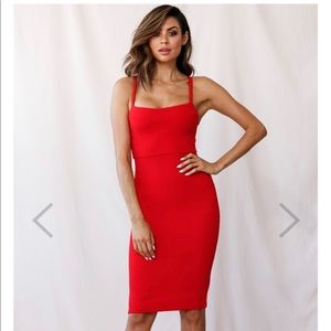 Square neckline midi dress Size M